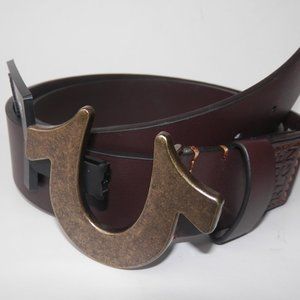 New True Religion Men's Brown Heavy belt sz 38